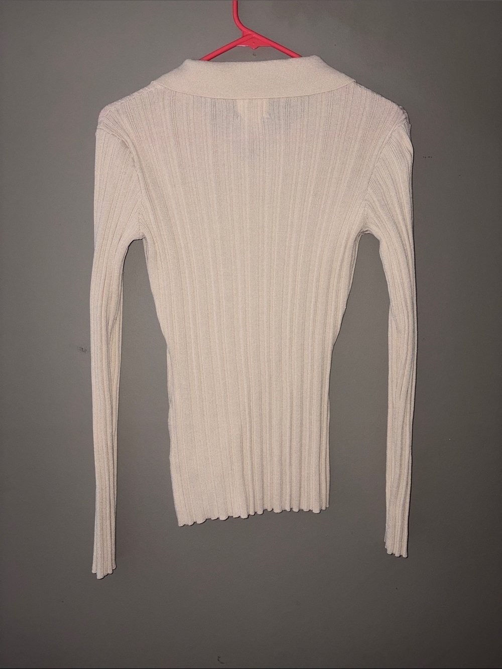 H&M Neutral Ribbed Long Sleeve Top Small - Picture 4 of 8